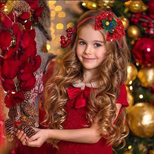 חג המולד קשת סרט חג המולד שיער חישוקי קשת להקת שיער חג המולד חג מסיבת תלבושות בארה ' ב חבילה של 1