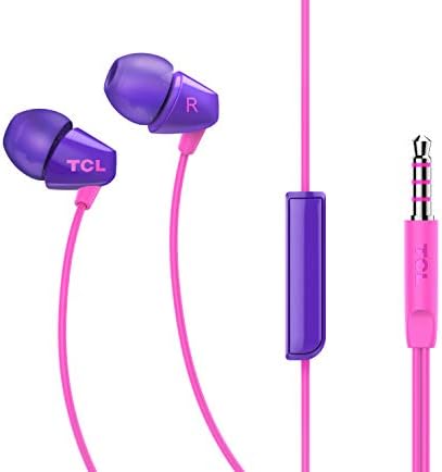 TCL SOCL 100 אוזניות אוזניות אוזניות קוויות עם בידוד רעש פסיבי ומיקרופון מובנה-סגול זריחה