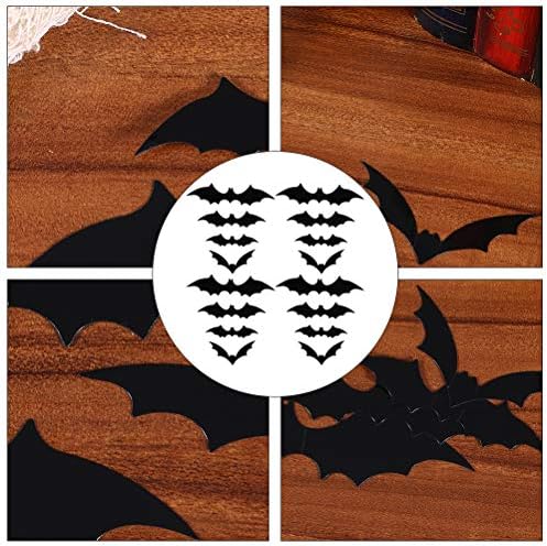 PartyKindom Creative 3D Bat מדבקות קיר ליל כל הקדושים עיצוב קיר נוראית ליל כל הקדושים למסיבת ליל כל הקדושים