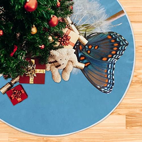 חצאית עץ חג המולד של Oarencol Butterfly שן הארי הכחול השמים הכחולים