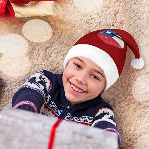 צ ' ילה רטרו לב בצורת דגל חג המולד כובע אישית סנטה כובע מצחיק חג המולד קישוטים