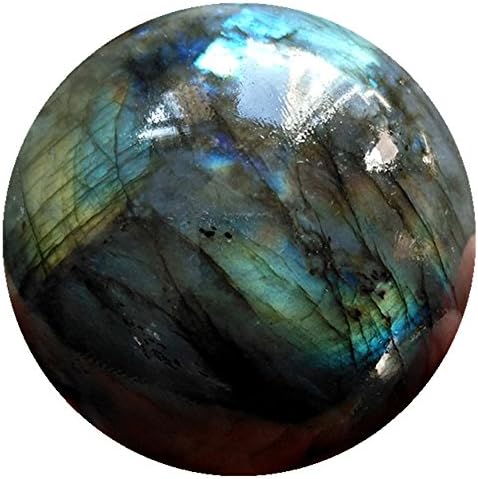 Dingsheng 40-45 ממ כחול טבעי נוצץ כדורי כדור כדור אבן חן מגולפת צ'אקרה מטאפיזית וחופשית מעמד וכיס עץ