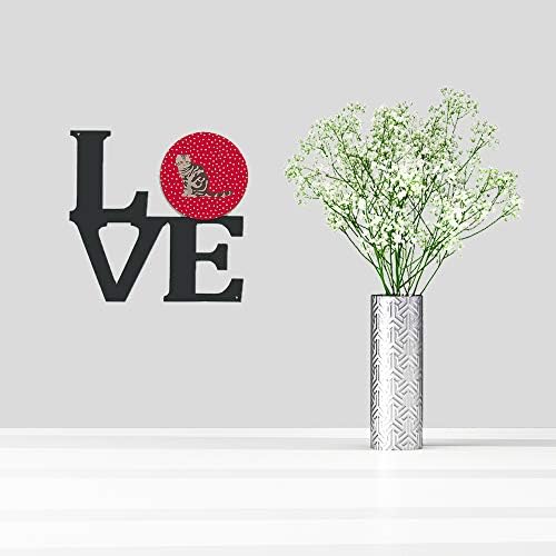 אוצרות קרוליין 5762 וולו פולדקס קיפול אקזוטי חתול אהבה מתכת קיר יצירות אמנות אהבה,