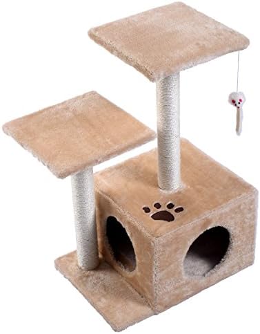 יוזי 27& 34; חתול עץ דלוקס דירה חתלתול לחיות מחמד גרדן גרוד בית לשחק צעצוע