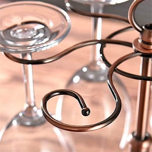 WSSBK יכול לתלות 6 כוסות יצירתי מחזיק כוס רטרו אירופית מתכת עץ מדף יין מעץ מקשט יין קישוט