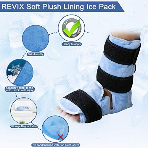 עטיפת חבילת קרח בקרסול רביקס להקלה על כאבי כף הרגל ופציעות ברגליים, חבילות קרח ג ' ל לשימוש חוזר לדלקת בגיד אכילס,