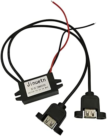 Jinuetn DC Converter Buck מודול 12/24V להמיר ל- 5V3A מתאם כוח פלט USB עבור GPS DVR מצלמה מנועים חשמליים מאווררים