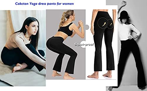 מכנסי יוגה של Cakcton Bootcut לנשים עם מכנסי אימון מותניים בכיס מכנסיים לבקרת בטן מכנסי ספורט