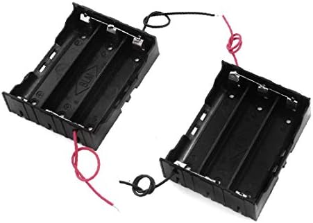 אקס-דריי 2 יחידות מלבן פלסטיק שחור 3-חריץ 2-חוטים במארז מחזיק סוללה עבור 3 איקס 3.7 וולט 18650(2 יחידות רטנגולו