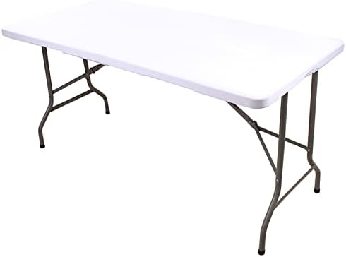 כיסוי שולחן Sajoo Spandex 6ft 6pc כיסוי שולחן מצויד שחור כיסוי שולחן אלסטי עטיפות שולחן מלבן עם בד שולחן אלסטי חיצוני לפנים