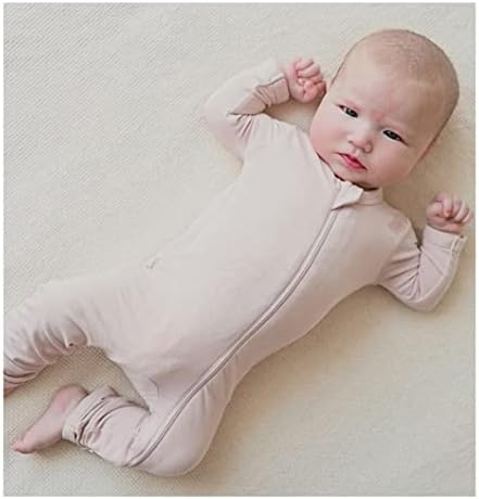 AURO MESA תינוקת ילד ילדה במבוק רוכסן שינה n משחק, חסר רגליים, שרוול ארוך ישן פיג'מה רומפר מקשה אחת 0-24M