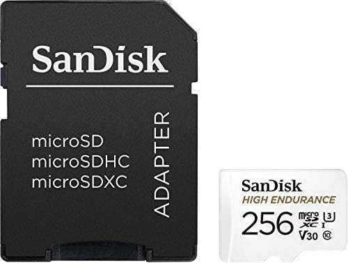 טנדם מצלמת Garmin Dash, מצלמת DASH בעדשות כפולות קדמיות ואחוריות & Sandisk 256GB סיבולת גבוהה וידאו כרטיס MicroSDXC