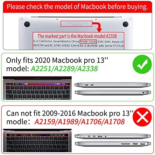 Seorsok תואם ל- MacBook Pro 13 אינץ 'נייד מארז 2020 שחרור M1 A2338/ A2251/ A2289 ID ID מגן מארז פגז קשה ומכסה מקלדת, מצחיק וחמוד
