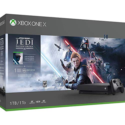 Microsoft CYV-00411 Xbox One X Star Wars Jedi Fallen Order 1 TB עם Gear Gear Vinyl Vinyl Stight Scepter