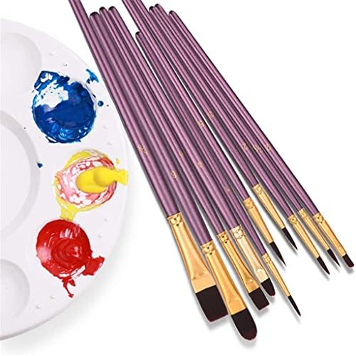 CXDTBH 10 יחידות מברשות צבע סט הצבע ניילון ציור שיער שמן מברשת שמן אקריליק מברשת גואש מברשת עט צבעי עט אספקה ​​מקצועית