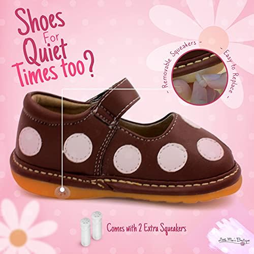 הבוטיק של מיי הקטנה מרי ג ' יין חורק נעליים לילדות פעוטות, נעלי הליכה אידיאליות עם חורק נשלף ורצועה מתכווננת