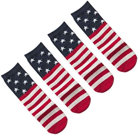 Valiclud דגל אמריקאי דגל אמריקאי 2 זוגות תינוקות - גרבי עגל תחפושת יום עצמאות גרבי תינוקות ארהב גרביים ארהב דגל