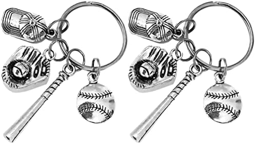 ספורט תרמיל מחזיק מפתחות בייסבול מפתח שרשרות 6 יחידות מיני סופטבול בייסבול בת כפפות תליון מחזיק מפתחות תיק תליית
