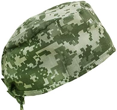 צבאי דיגיטלי ירוק / טאן הסוואה רפואי לשפשף כובע עם עניבה