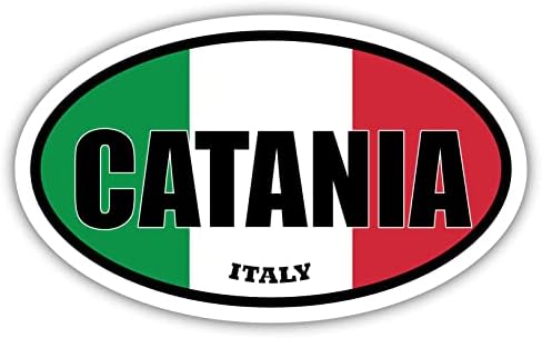 קטניה איטליה דגל מדבקות סגלגל מדבקה פגוש ויניל 3x5 אינץ '
