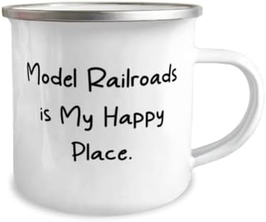 מסילות רכבת מודל הוא המקום המאושר שלי. דגם מסילות ברזל 12 עוז חניך ספל, מצחיק דגם מסילות ברזל מתנות, עבור גברים