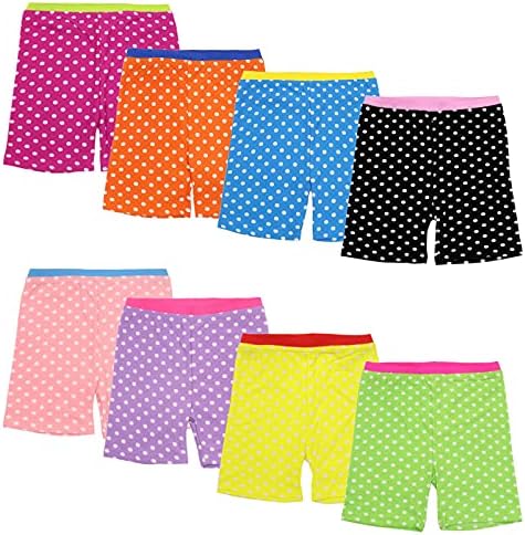 Newitin 8 חלקים מכנסיים מכנסיים בנות בנות אופניים קצרות נוחות נוחות ומכנסיים בטיחותיים, 8 צבעים