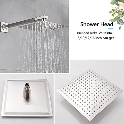 מקלחת מערכת עם 8-12 אינץ כיכר מקלחת ראש כף יד אמבטיה גשם קיר רכוב מקלחת ברז סט מכיל מקלחת ברז מיקסר שסתום