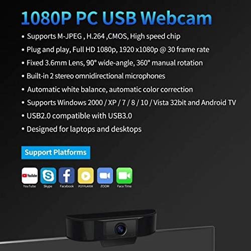 Jingjun C11 HD 1080P מצלמת רשת מובנית מיקרופון מצלמת אינטרנט חכמה מצלמת מחשב USB מקוון קורס מקוון מצלמת וידאו.
