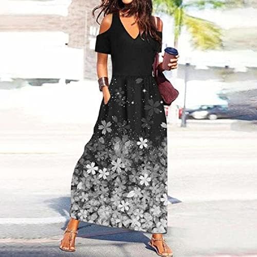 אופנה לנשים קיץ חדש קיץ פרחוני חם מיקום מודפס שמלת שרוול קצר סטרפלס
