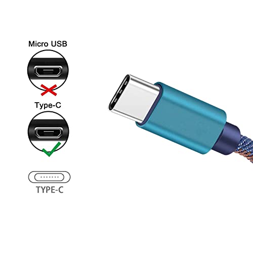 כבל USB מסוג C, כפול כפול הפיך ניילון קלוע טעינה מהירה מטען USB מסוג A עד C עבור סמסונג גלקסי S8+/S9 הערה
