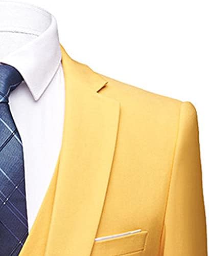 3 חלקים לגברים חליפה עסקית 1 כפתורים דקים כושר בצבע אחיד ז'קט טוקסידו חליפות מכנסי בלייזר רשמיים לחתונה אלגנטית