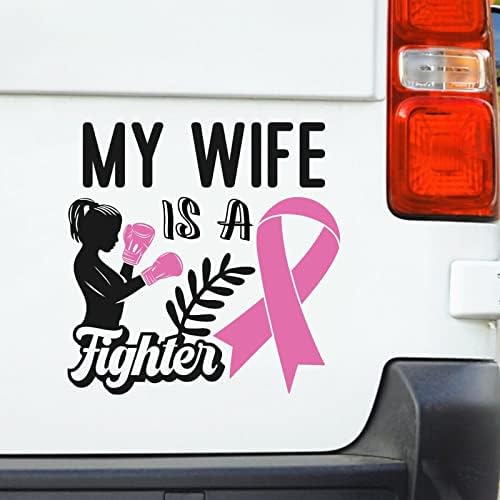 אשתי היא מדבקות סרטן מכוניות קרב מדבקות מודעות לסרטן למכוניות פגוש מכוניות מדבקת סרטן מחשב נייד מתנה לנשים מדבקות