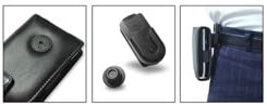 מארז עטיפת עור שחור של מונקו שחור עם קליפ חגורה נשלף עבור Verizon Motorola Devour A555