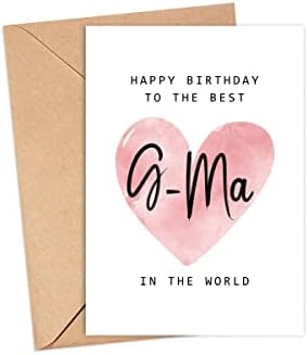 יום הולדת שמח ל- G -MA הטוב ביותר בכרטיס העולמי - כרטיס יום הולדת G -MA - כרטיס G -MA - מתנה ליום האם - כרטיס