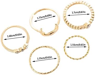 טבעות נשים אופנה 5 מחשבים/טבעת נישואין סט טבעת אירוסין ליהלום מדומה לנשים מתנות תכשיטים טבעות וינטג '