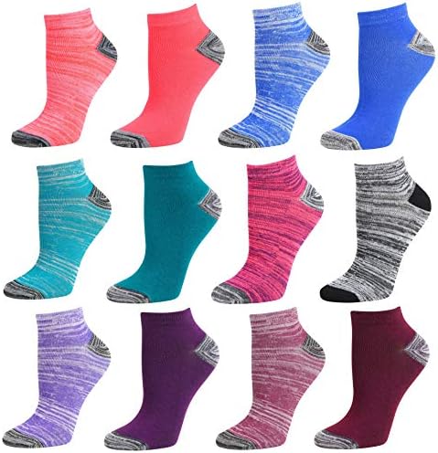 דברה ויצנר נשים רצות קרסול גרביים - גרביים צבעוניות בגזרה נמוכה 12 זוגות