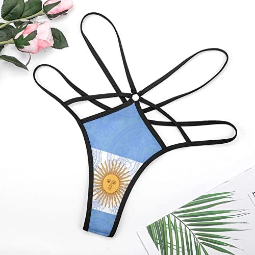 ארגנטינה פייזלי דגל נשים סקסי חוטיני נמוך מותן חוטיני תחתוני תחתוני עלייה נמוכה בחזרה תחתונים