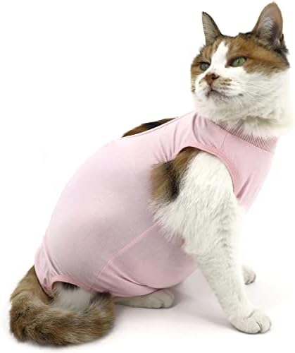 חליפת התאוששות חתול קיאדין, חליפת התאוששות כירורגית לחתול לפצע בטן או מחלת עור, סרבל תינוקות לחתולים לאחר ניתוח,