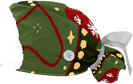 זר חג המולד של Niaocpwy עם כובע כובע כובע עבודה עם כפתורים שיער ארוך שיער אלסטי עניבת כובע אחורי לנשים