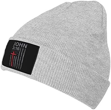 ג ' ון 3:16 אמונה צלב אמריקאי דגל פטריוטי שחור כפת כובע לגברים נשים כובעים חמים לסרוג גרב כובעי גולגולת כובע