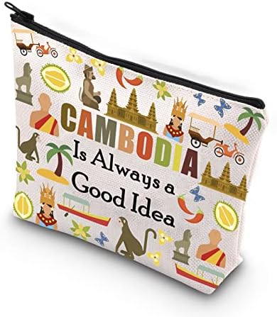 מתנת WCGXKO CAMBODIA מתנה קמבודיה שורשים מתנה קמבודיה היא תמיד רעיון טוב רוכסן שקית קוסמטיקה
