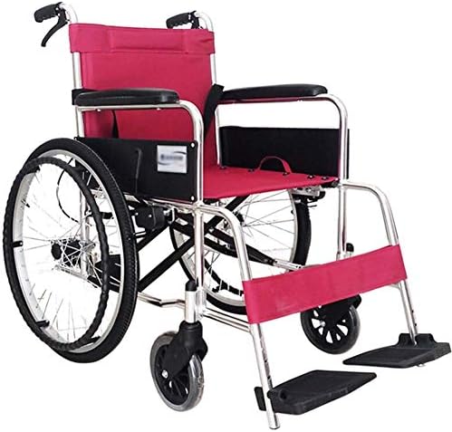 נייד ונוח אלומיניום תחבורה כיסא גלגלים עם 42 ס מ מושב-מתקפל גלגל כיסא להובלה ואחסון; 22-אינץ אחורי גלגלים לנסיעה חלקה יותר