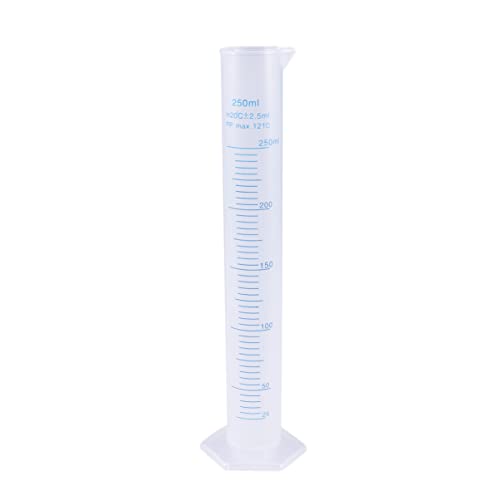 זכוכית כוסות מדידת צילינדר 250 מ ל פלסטיק בוגר צילינדר שקוף מדידת צילינדר סט מדע מדידת מבחנה בקבוק לבית ובית הספר מדע