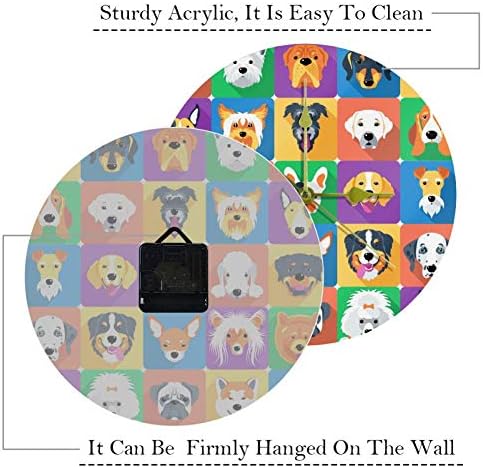 Tizorax לילדים כלבים חמודים שעון אקרילי למשפחה, סוללת ליתיום שעון מעורר, עמיד, עם ממשק USB, חיי סוללה חזקים, שליטה קולית