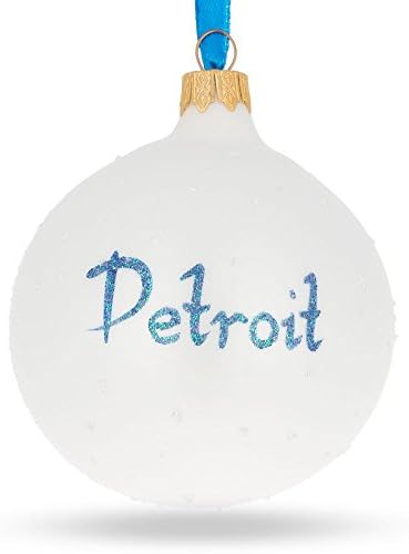 דטרויט, מישיגן זכוכית כדור חג המולד קישוט 3.25 סנטימטרים