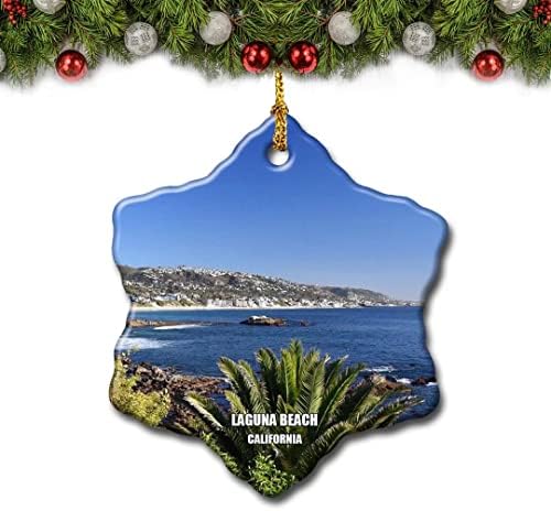 קליפורניה לחוף לחוף ארהב ארהב עץ חג המולד קישוט עץ נסיעות מתנת חרסינה מזכרת צד כפול