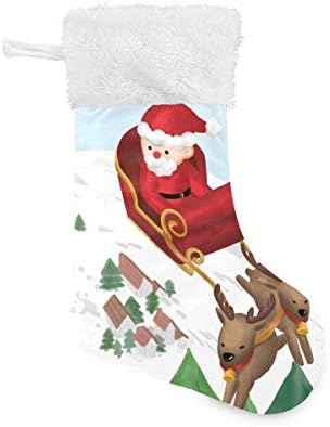 Pimilagu עסוק בסנטה קלאוס גרבי חג המולד 1 חבילה 17.7 , גרביים תלויים לקישוט חג המולד