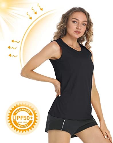 חולצות אימון ללא שרוולים של Magcomsen נשים UPF 50+ כושר יבש ריצה טנקים פיתולים גופיות חדר כושר אתלט