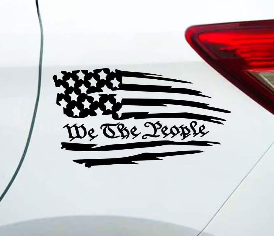 עשר ארבע הפצות - אנחנו האנשים שחור אמריקה דגל ארהב דגל Die Die Cut מדבקות מדבקות ויניל לרכב שטח רכב שטח חלון