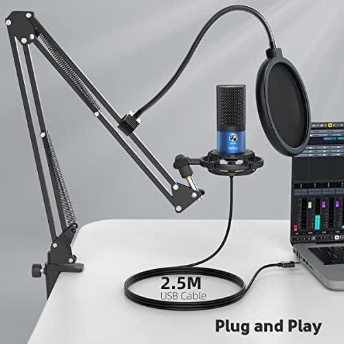 עמדת אוזניות RGB של חמישים וחבילת מיקרופון מעובה, מחזיק אוזניות משחק עם 2 יציאות USB, סנכרון אור קול עבור גיימר, ערכת מיקרופון